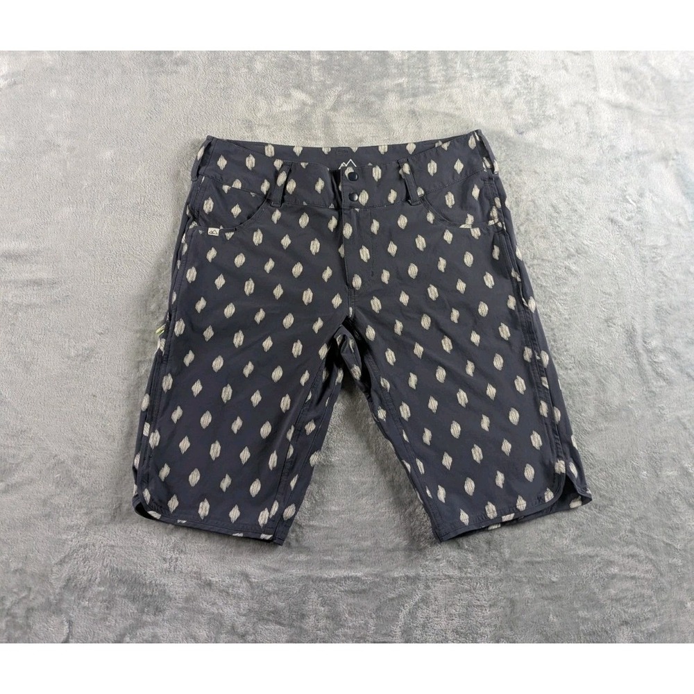 Wild Rye Freel Mountain Bike Shorts Women 10 Geometric 12" Inseam Nylon Stretch
